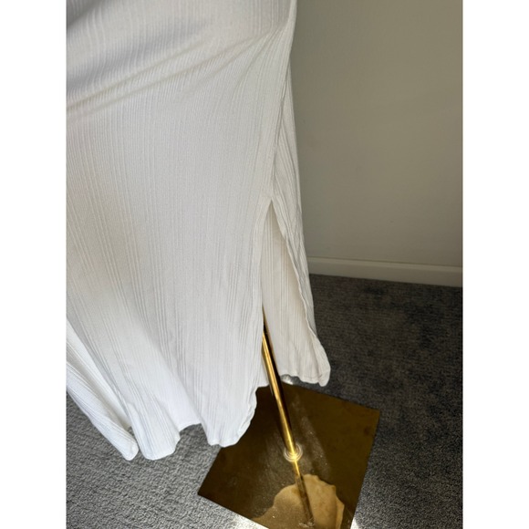 Vitamin A West White Ribbed Tank Maxi Dress Sleeveless Casual Beach Summer Small - Picture 3 of 7
